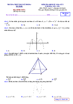 Đề học kỳ 1 Toán 12 năm 2023 – 2024 trường THPT Trần Kỳ Phong – Quảng Ngãi