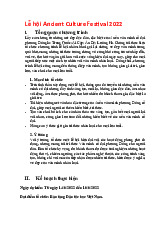 Tổng quan Lễ hội Văn minh Cổ đại ACF 2022 | Môn Lễ hội Việt Nam - Đại học Văn hóa Hà Nội