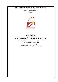 Bài giảng chi tiết môn học Lý thuyết truyền tin | Học viện Công nghệ Bưu chính Viễn thông