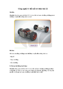 Bài 22: Hệ thống truyền lực  | Công nghệ 11 Kết nối tri thức