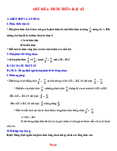 Giáo Án Dạy Thêm Đại Số 8 Chủ Đề Phân Thức Đại Số