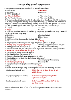 Câu hỏi trắc nghiệm ôn tập môn Mạng máy tính (có đáp án)