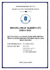 Tiểu luận nâng cao chất lượng môi trường nước ở TP.HCM  trong giai đoạn 2010-2020 | Trường Đại học Ngân Hàng Tp.HC,M