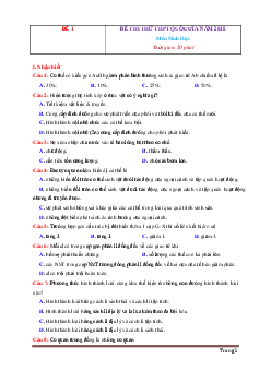 TOP 8 đề thi thử THPTQG năm 2018 môn sinh học (có đáp án)