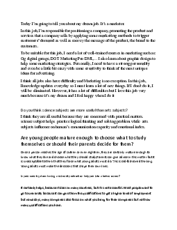 Bài Writing ôn tập học phần Tiếng anh cơ bản