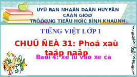 Giáo án điện tử Tiếng việt 1 bài 4 Chân trời sáng tạo : Xe lu và xe ca