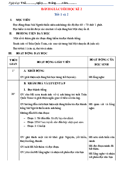 Bài 3: Đánh giá cuối kì 2 | Tuần 35 | Giáo án Tiếng Việt 2 học kì 2 | Chân trời sáng tạo