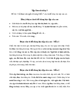 Viết đoạn văn ngắn (khoảng 5 đến 7 câu) tả đồ dùng học tập của em | Tập làm văn lớp 3 Chân trời sáng tạo
