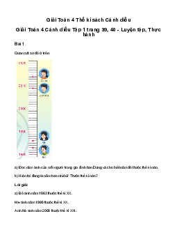 Giải Toán lớp 4 Bài 16: Thế kỉ | Cánh diều