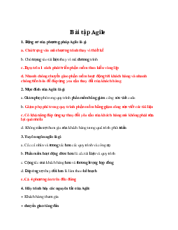 Bài tập Agile | Công nghệ phần mềm | Học viện Nông nghiệp Việt Nam