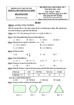Đề cuối kì 1 Toán 6 năm 2022 – 2023 trường THCS Phạm Văn Chiêu – TP HCM