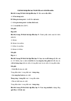 Giải Sách bài tập Hóa học 9 bài 40