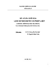 ĐỀ CƯƠNG MÔN HỌC LỊCH SỬ NHÀ NƯỚC VÀ PHÁP LUẬT