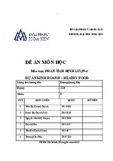 Dự án kinh doanh - healthy food | Đề án Phân tích định lượng