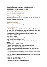 Cânn bằng phương trình hoá học KOH + CH3COOH → CH3COOK + H2O