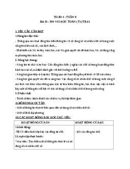 Giáo án Toán lớp 4 Tuần 9 | Cánh diều