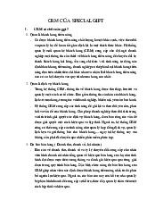 CRM CỦA SPECIAL GIFT - Báo cáo chức năng và lợi ích môn Marketing căn bản | Trường đại học Mở Hà Nội