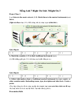 Tiếng Anh 7 Right On Unit 3 Right On 3