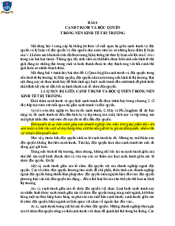 Lý thuyết môn Kinh tế chính trị chương 4 nội dung "Cạnh tranh và độc quyền trong nền kinh tế thị trường"