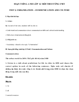 Unit 2 lớp 12 Communication and Culture