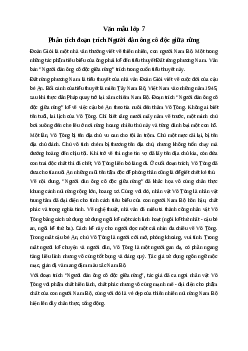 Phân tích đoạn trích Người đàn ông cô độc giữa rừng | Văn mẫu lớp 7 Cánh diều