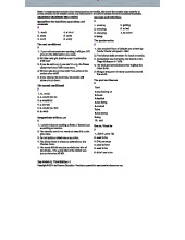 Answer Key for Top Notch 3 (TN333) - Grammar Readiness Self-Check