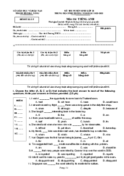 (Đề thi đề xuất) Kỳ thi tuyển sinh lớp 10 THPT TP Đà Nẵng năm 2023 môn Tiếng Anh (Chuyên)