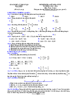 Đề kiểm tra giữa học kỳ 2 Toán 6 năm 2023 – 2024 sở GD&ĐT Bắc Ninh