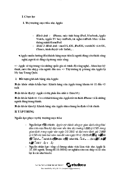 Thị trường mục tiêu của Apple