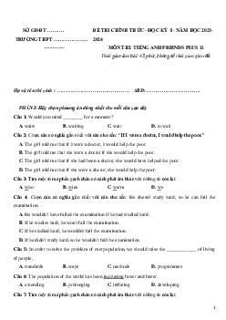 Đề thi học kì 1 môn Tiếng Anh 11 năm 2023 - 2024 sách Chân trời sáng tạo