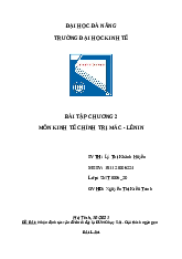 Bài tập chương 2 Kinh tế chính trị Mác - Lênin | Kinh tế chính trị Mác - Lênin | Đại học Ngoại thương