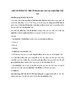 Giải Sử 10 Bài 15: Một số thành tựu của văn minh Đại Việt CD
