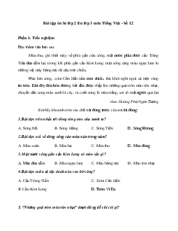 Bài tập ôn hè lớp 2 lên lớp 3 năm 2024 môn Tiếng Việt - Đề 12