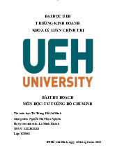 Bài thu hoạch tư tưởng Hồ Chí Minh - Trường Đại học Kinh tế Thành phố Hồ Chí Minh