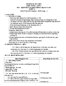 Giáo án Toán 2 sách Chân trời sáng tạo (cả năm) | Tuần 13 | Tiết 1