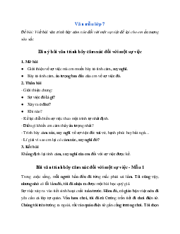 Viết bài văn trình bày cảm xúc đối với một sự việc để lại cho em ấn tượng sâu sắc | Văn mẫu lớp 7 Chân trời sáng tạo