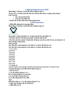 Giải SGK Tin học 6 Bài 3 Thông tin trong máy tính/ Kết nối tri thức.