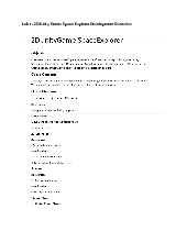 Lab 1 - 2D Unity Game: Space Explorer Development Overview