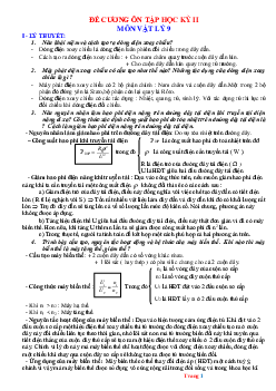 Đề cương ôn tập lý 9 học kỳ II