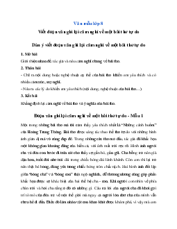 Văn mẫu lớp 8: Viết đoạn văn ghi lại cảm nghĩ về một bài thơ tự do Ngữ Văn 8 | Kết nối tri thức