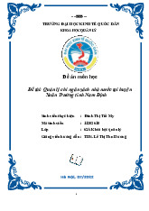 Quản lý chi ngân sách nhà nước tại huyện Xuân Trường tỉnh Nam Định | Bài tập nhóm môn Quản lý học