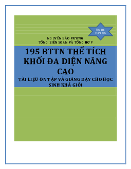 TOP195 bài tập trắc nghiệm thể tích khối đa diện nâng cao – Nguyễn Bảo Vương Toán 12