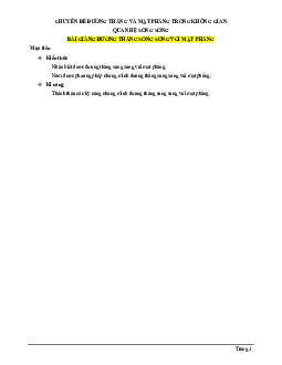 Bài giảng đường thẳng song song với mặt phẳng