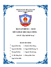 Bài tập nhóm về Quy luật bài trung môn Logic đại cương | Trường Đại Học Kiểm sát Hà Nội