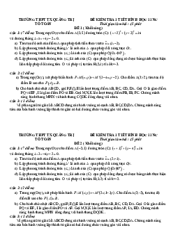 Đề kiểm tra 1 tiết chương 1 Hình học 11 NC năm 2018 – 2019 trường Thị Xã Quảng Trị
