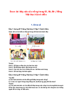 Soạn bài Bảy sắc cầu vồng trang 67, 68, 69 | Tiếng Việt lớp 3 Cánh diều