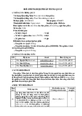 Đề cương môn vi sinh thực phẩm- Trường Đại học bách khoa - Đại học đà nẵng.