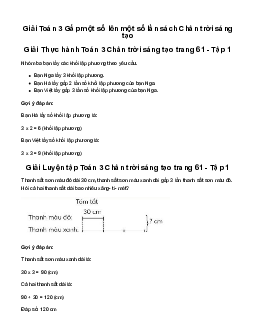Giải Toán 3: Gấp một số lên một số lần | Chân trời sáng tạo