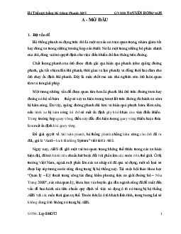 Hệ thống ABS | Khóa luận tốt nghiêp | Trường Cao đẳng Kỹ thuật Công nghệ Nha Trang