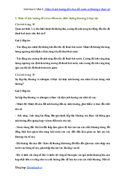 Bài 3: Nhân tố ảnh hưởng đến trao đổi nước và khoáng ở thực vật | Giải Sinh 11 Cánh diều